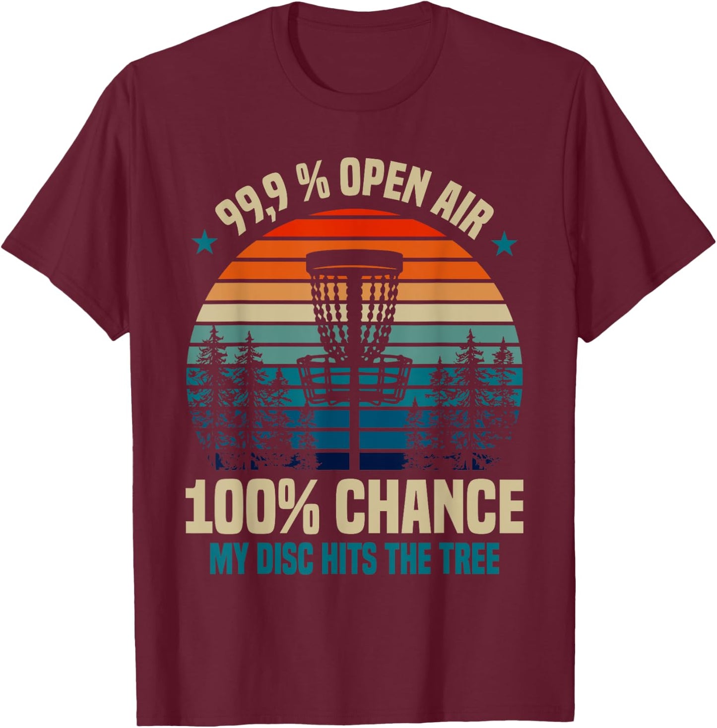 Vintage Disc Golf Women -Adults Disc Golf Black Small T-Shirt - T-Shirt | Maroon