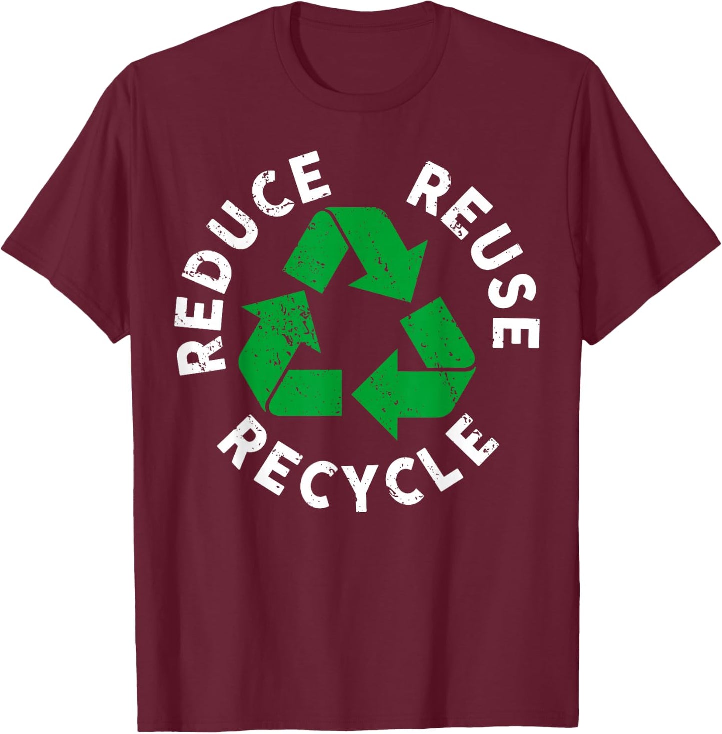Earth Day Reduce Reuse Recycle Awesome Recycling T-Shirt - T-Shirt | Maroon