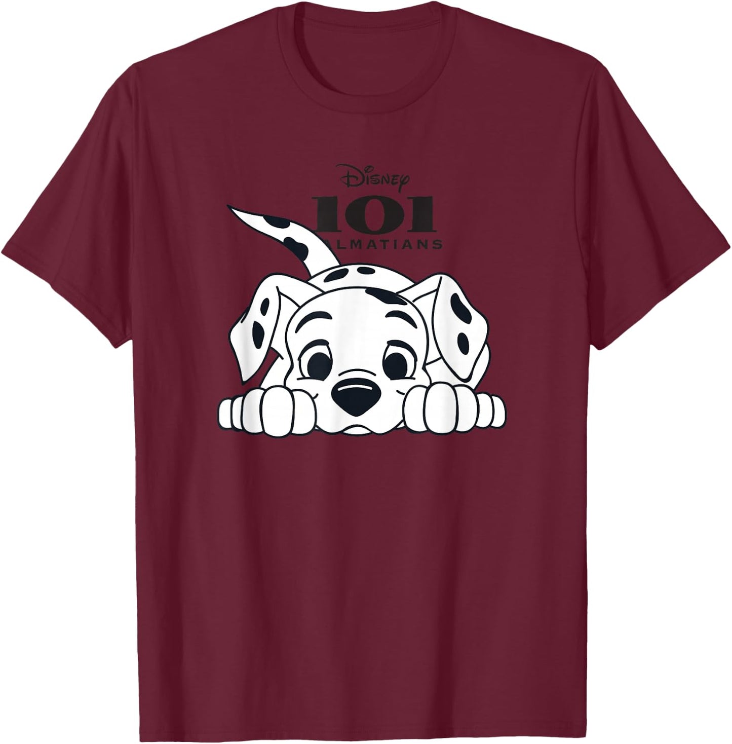 Disney 101 Dalmatians Playful Position Puppy Logo V2 T-Shirt - T-Shirt | Maroon