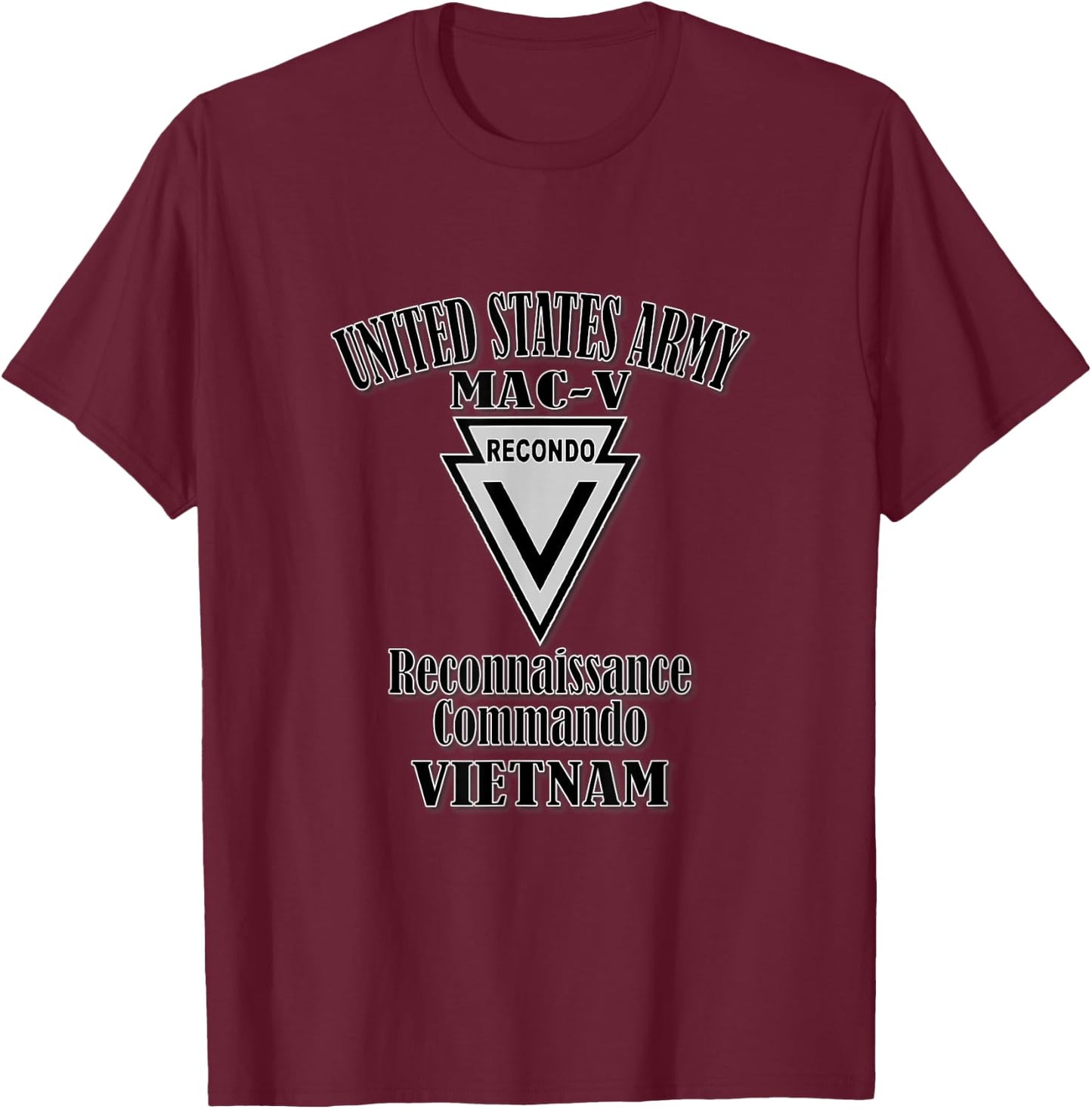 MAC-V Recondo (Front Design) T-Shirt - T-Shirt | Maroon
