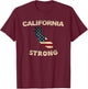 California Strong American Flag Cool CA Map Women T-Shirt - T-Shirt | Maroon