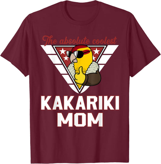 Coolest Kakariki Parrot Mom I Yellow Lutino Kakariki T-Shirt - T-Shirt | Maroon