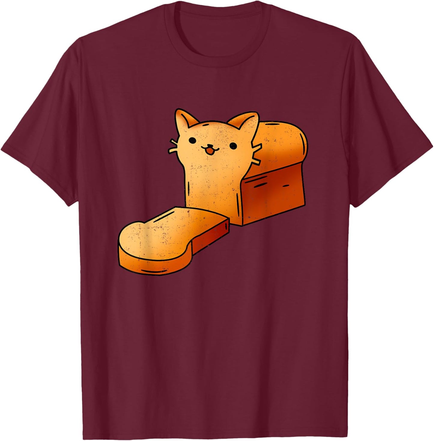 Halloween Costume Cat Loaf Lazy Funny Bread Kitten Kitty Women Kids T-Shirt - T-Shirt | Maroon