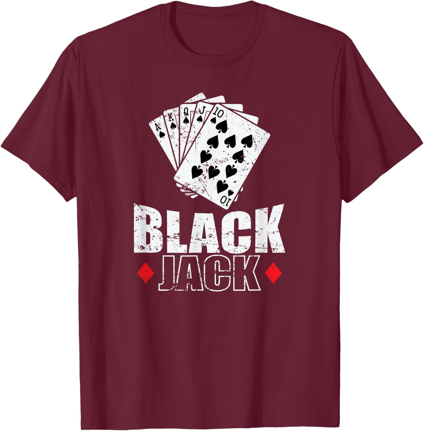 Blackjack America Card Game Casino T-Shirt - T-Shirt | Maroon