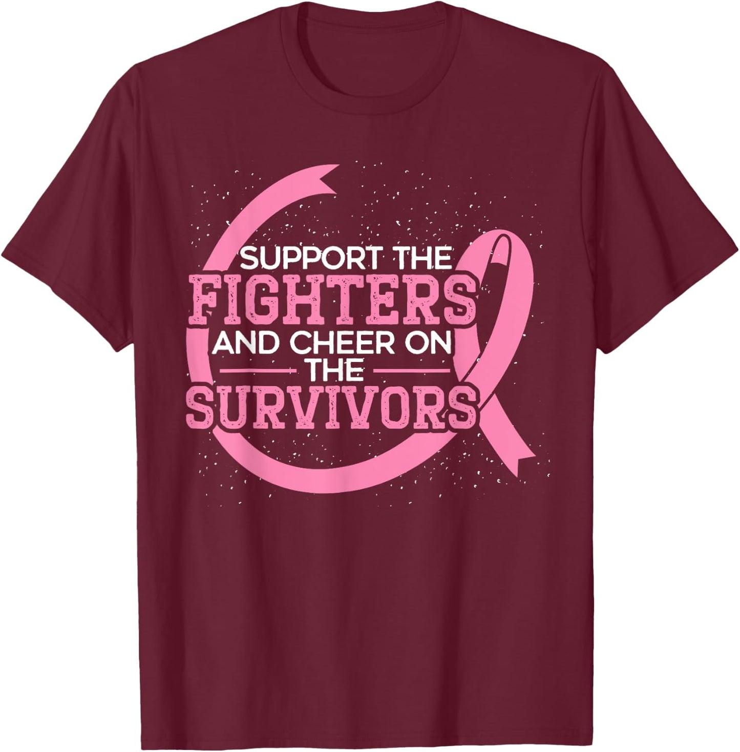 Breast Cancer Support Squad Breast Cancer Awareness T-Shirt - T-Shirt | Maroon