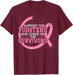 Breast Cancer Support Squad Breast Cancer Awareness T-Shirt - T-Shirt | Maroon