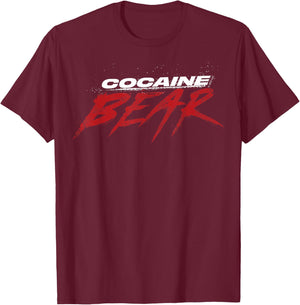 Cocaine Bear Logo T-Shirt - T-Shirt | Maroon