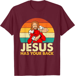 Jesus Has Your Back - Christian Believer Faith Religious T-Shirt - T-Shirt | Maroon