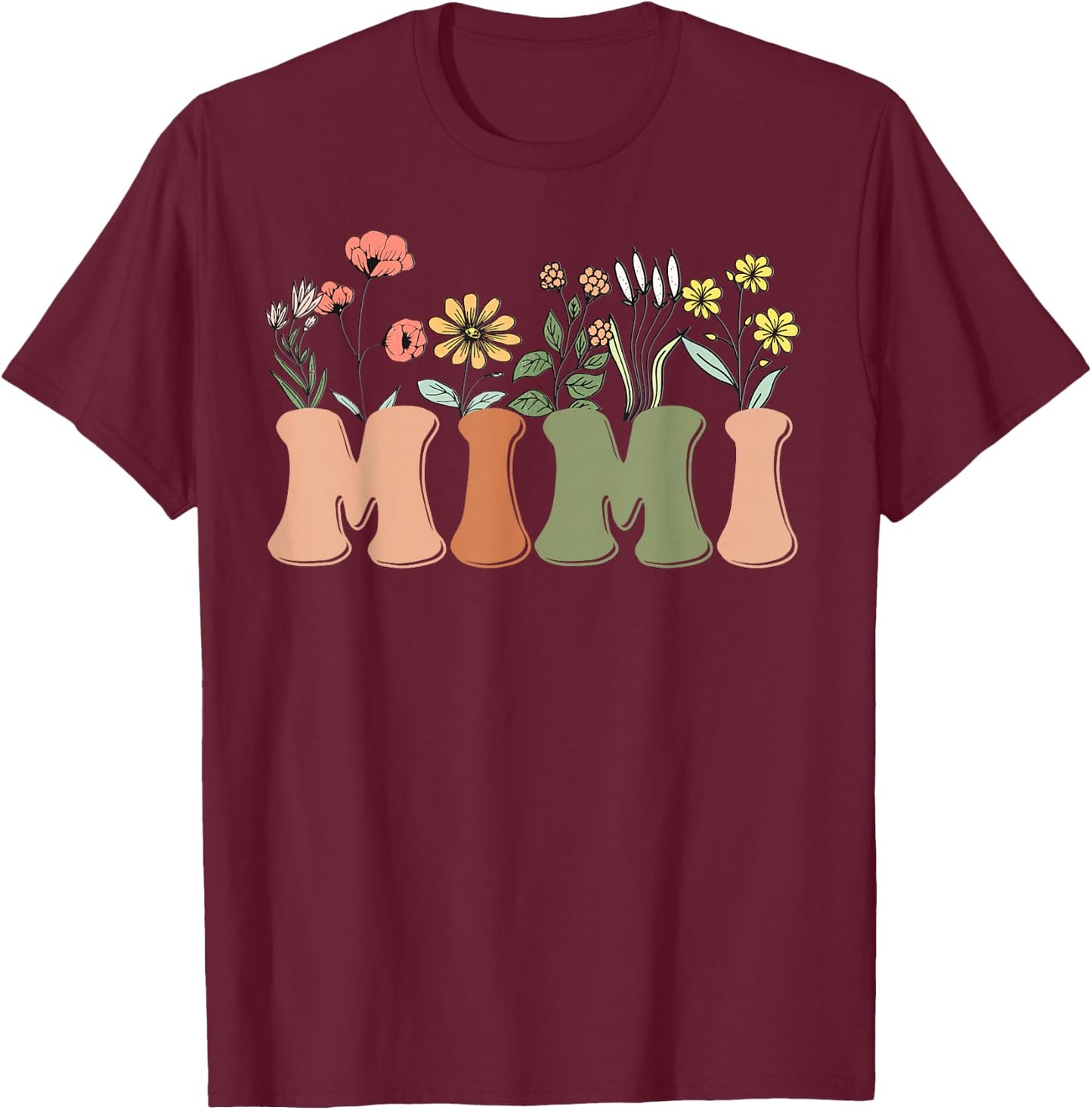 Wildflowers Mimi Floral Mother's Day Mimi T-Shirt - T-Shirt | Maroon