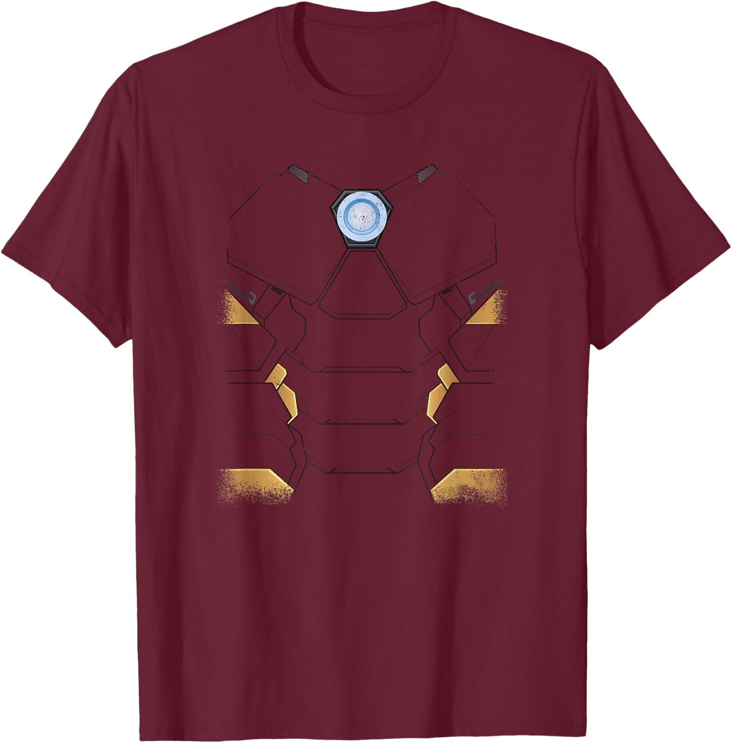 Marvel Halloween Iron Man Avengers Distressed Costume T-Shirt - T-Shirt | Maroon