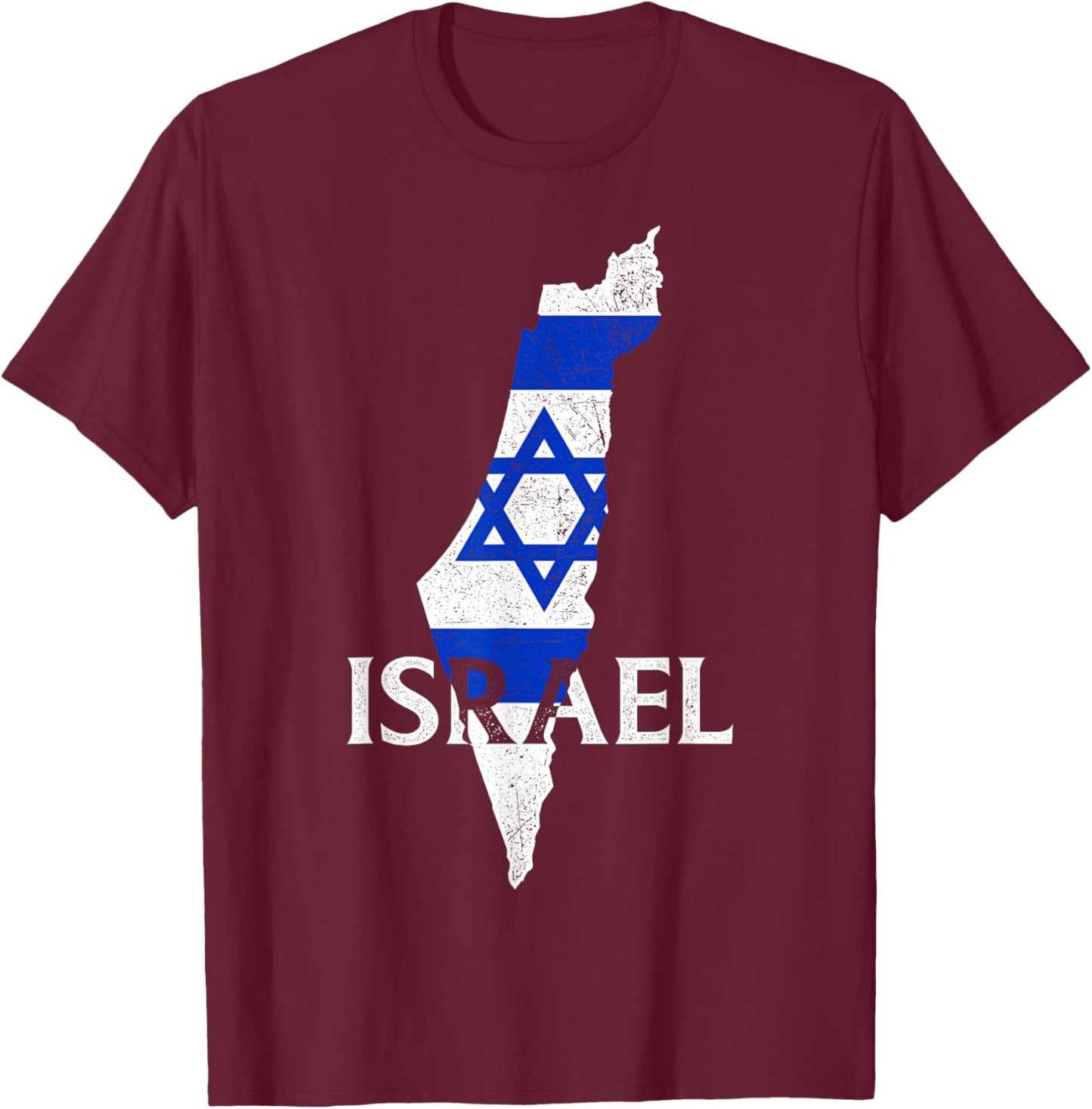 Israel Country Map Flag Proud Israeli Patriotic T-Shirt - T-Shirt | Maroon