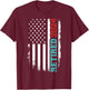 Retired 2024 us american flag for retirement and pensioner T-Shirt - T-Shirt | Maroon