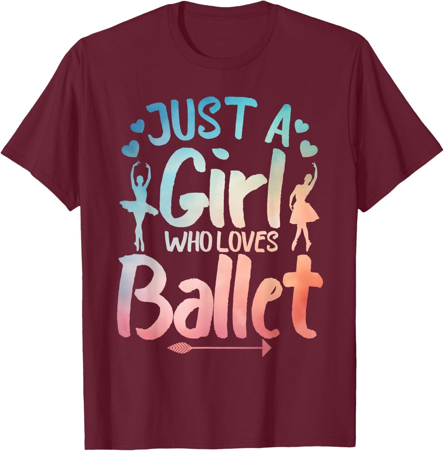 Funny Ballerina Design For Girls Women Ballet Dance Lovers T-Shirt - T-Shirt | Maroon