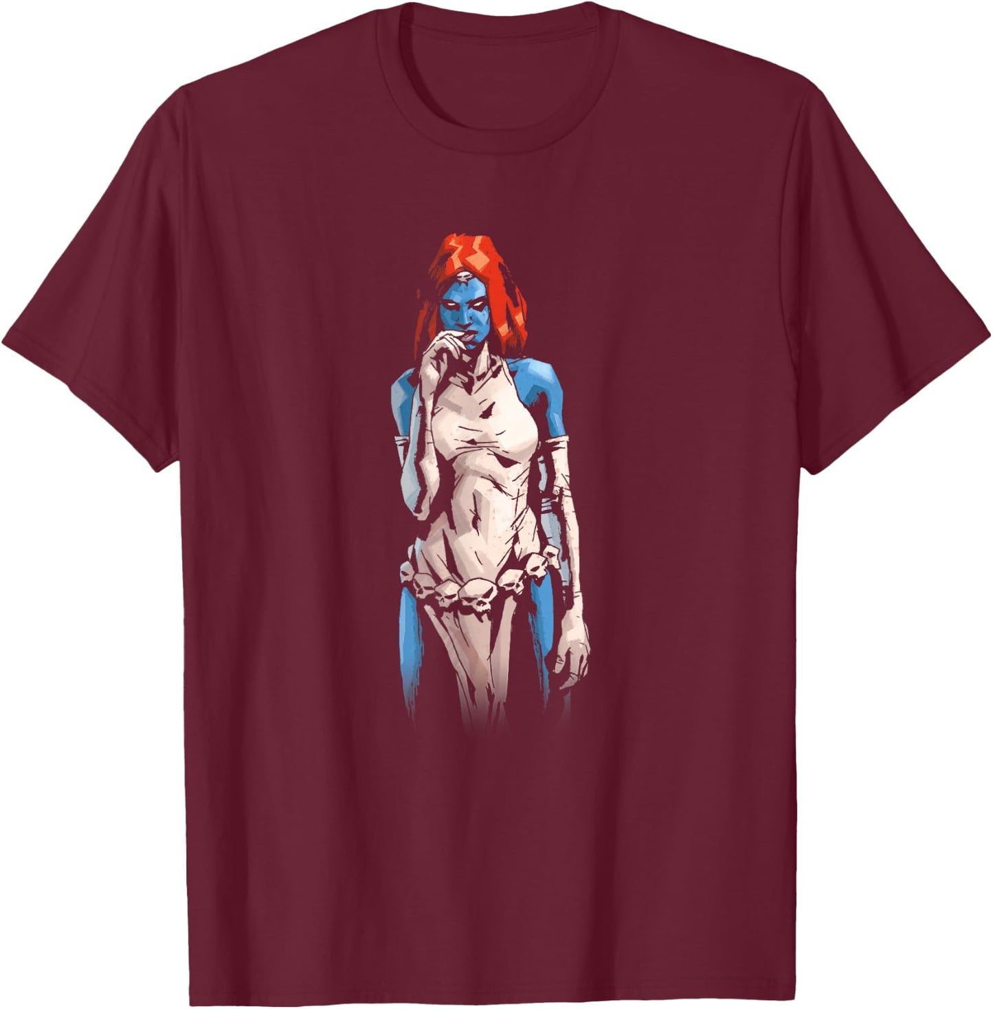 Marvel X-Men Eerie Mystique Standing Portrait T-Shirt - T-Shirt | Maroon
