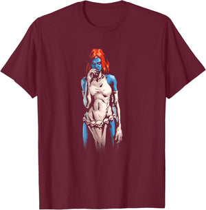 Marvel X-Men Eerie Mystique Standing Portrait T-Shirt - T-Shirt | Maroon