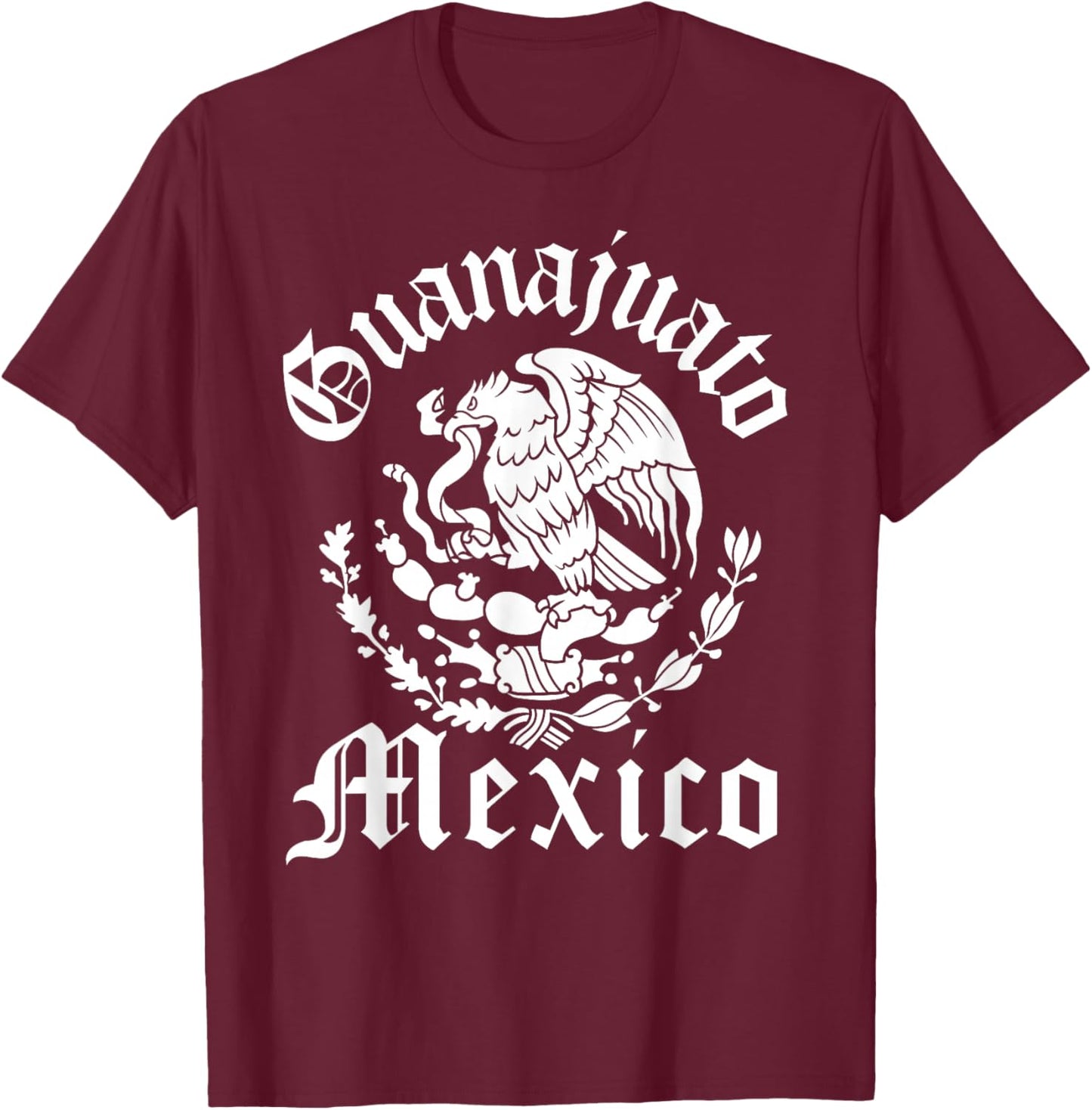 Guanajuato with Mexican Emblem Guanajuato T-Shirt - T-Shirt | Maroon