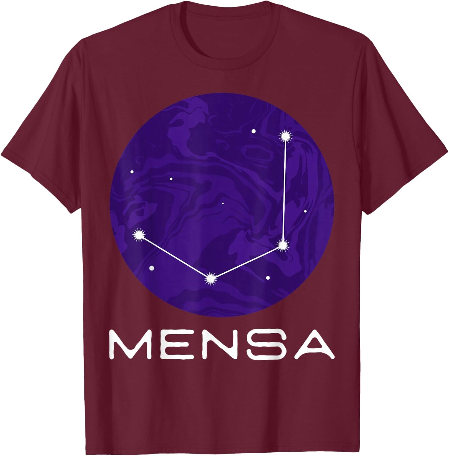 Mensa Constellation Galaxies Astrology Horoscope T-Shirt - T-Shirt | Maroon