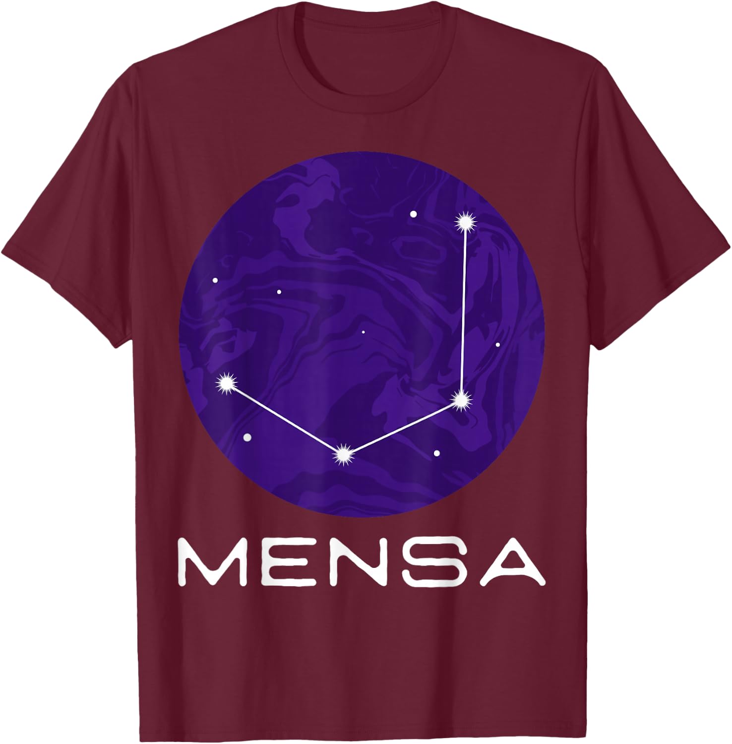 Mensa Constellation Galaxies Astrology Horoscope T-Shirt - T-Shirt | Maroon