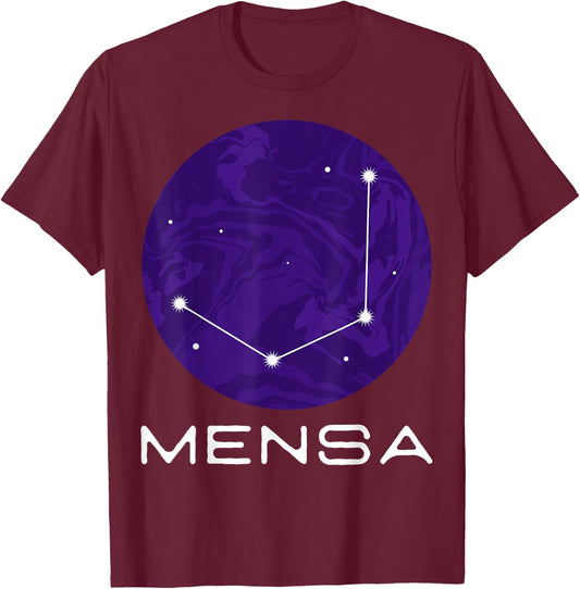 Mensa Constellation Galaxies Astrology Horoscope T-Shirt - T-Shirt | Maroon