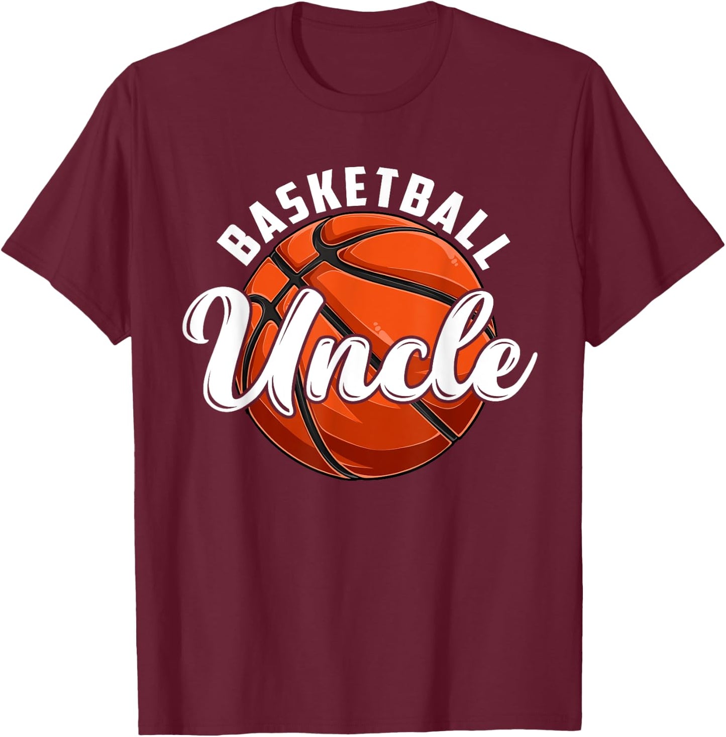 Funny Basketball Uncle Vintage Retro Basketball Fathers Day T-Shirt - T-Shirt | Maroon