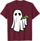 Ghost Eating Pizza Halloween Costume Ghoul Men Women Kids T-Shirt - T-Shirt | Maroon