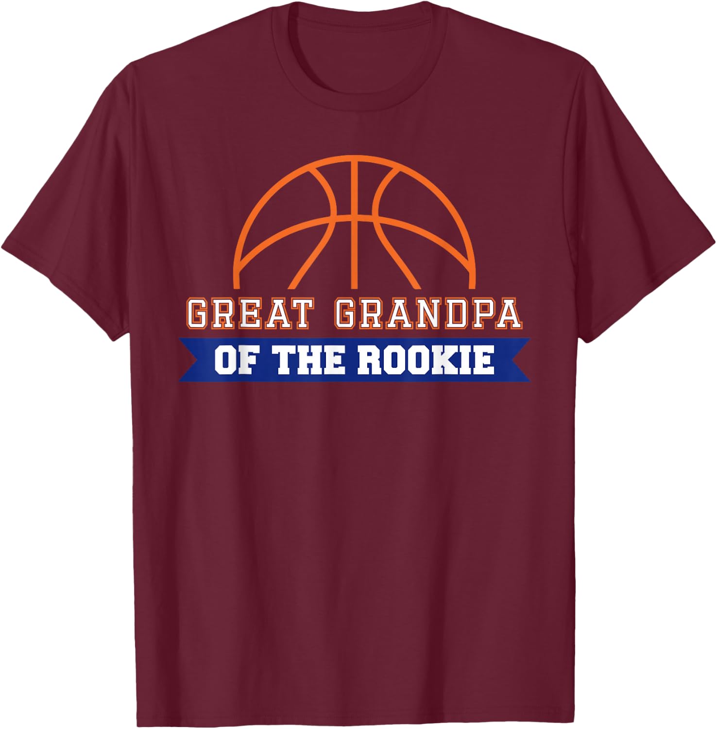 Great Grandpa of Rookie 1st Birthday Basketball Theme T-Shirt - T-Shirt | Maroon