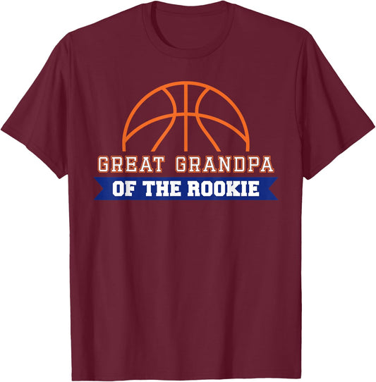 Great Grandpa of Rookie 1st Birthday Basketball Theme T-Shirt - T-Shirt | Maroon