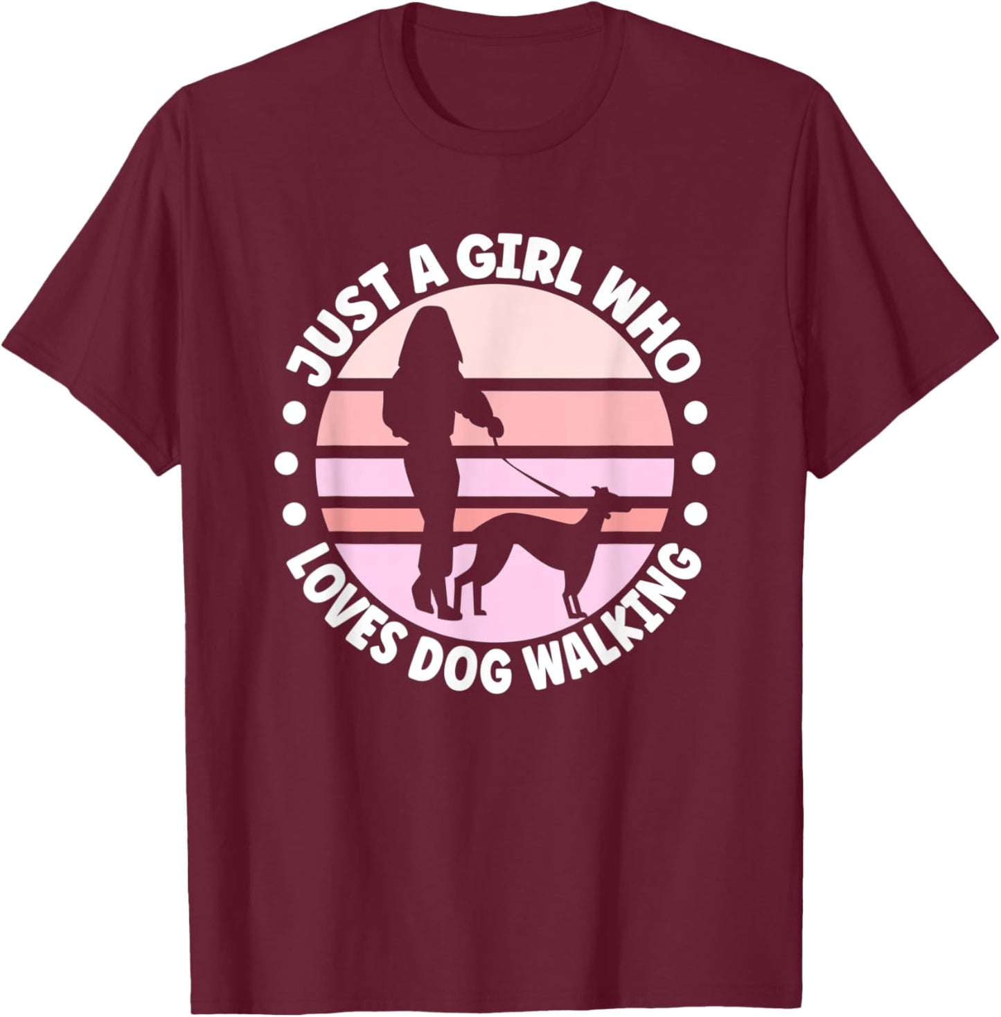 Dog Walking Apparel for Dog Walker T-Shirt - T-Shirt | Maroon