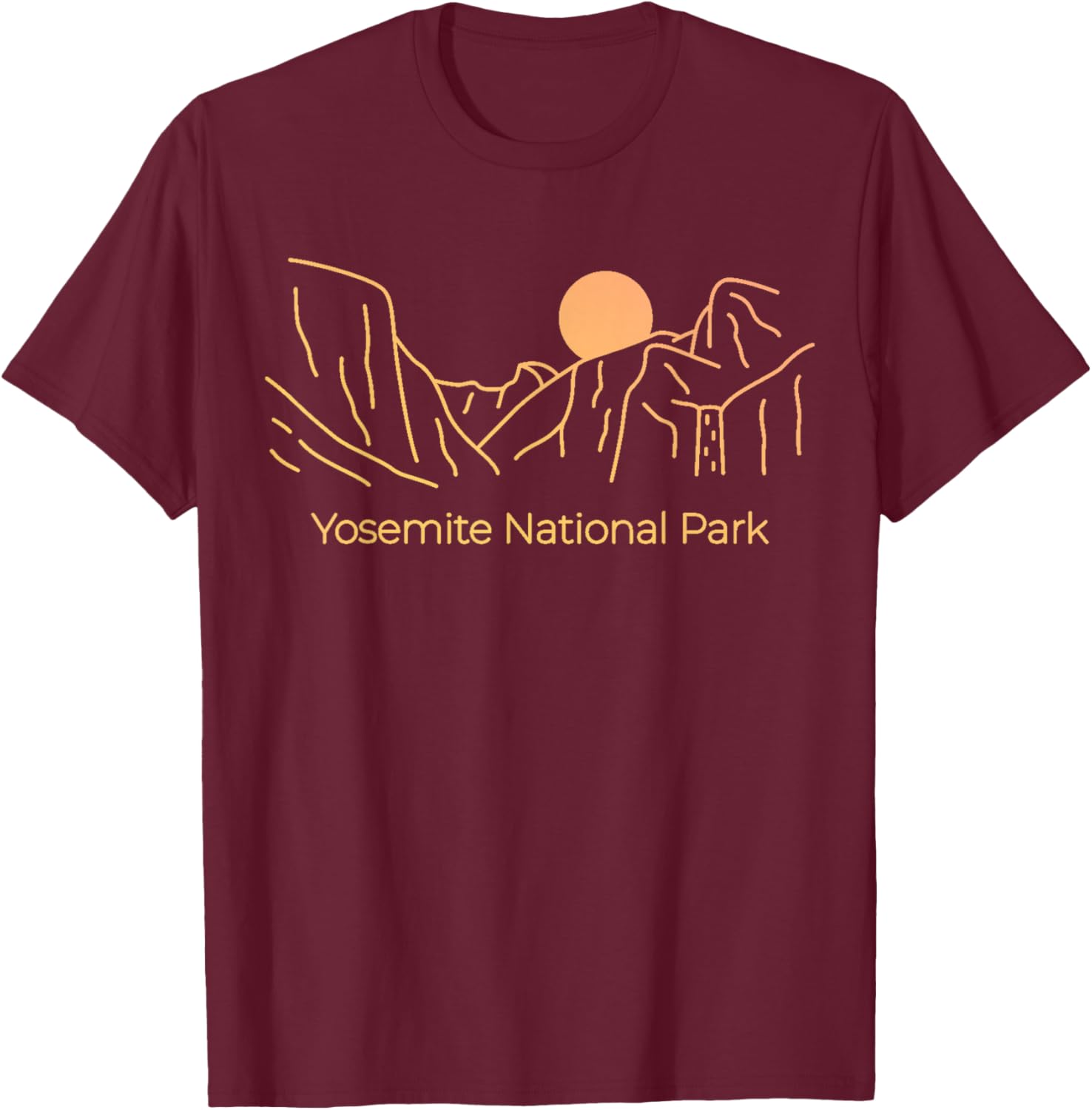 Yosemite National Park - Skyline Throwback Design - Classic T-Shirt - T-Shirt | Maroon