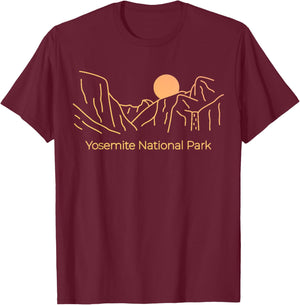 Yosemite National Park - Skyline Throwback Design - Classic T-Shirt - T-Shirt | Maroon