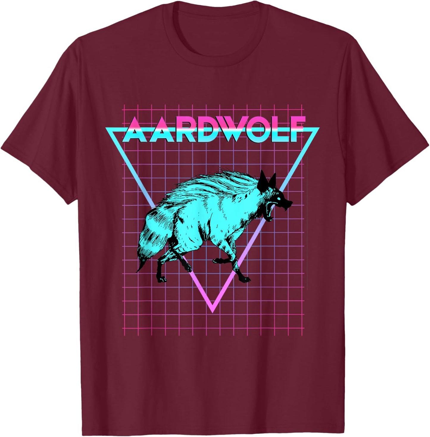 Aardwolf Animal Lover Aesthetic Retro Aardwolf T-Shirt - T-Shirt | Maroon