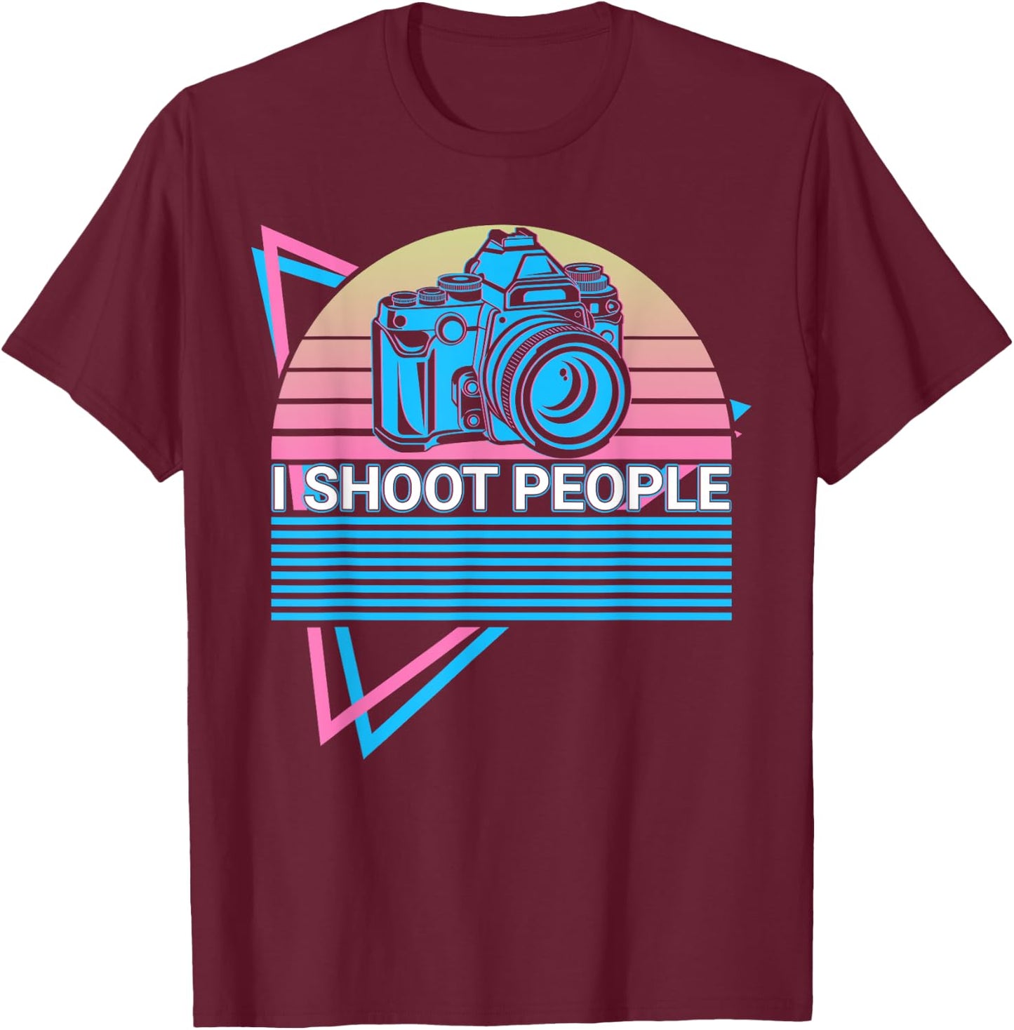 Camera Photography Photographer Retro I Shoot People T-Shirt - T-Shirt | Maroon
