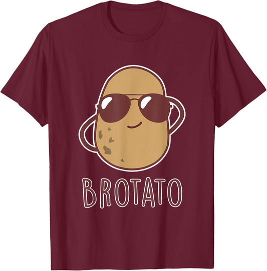 Brotato - Brother and Potato Friendship Funny Potato Day T-Shirt - T-Shirt | Maroon