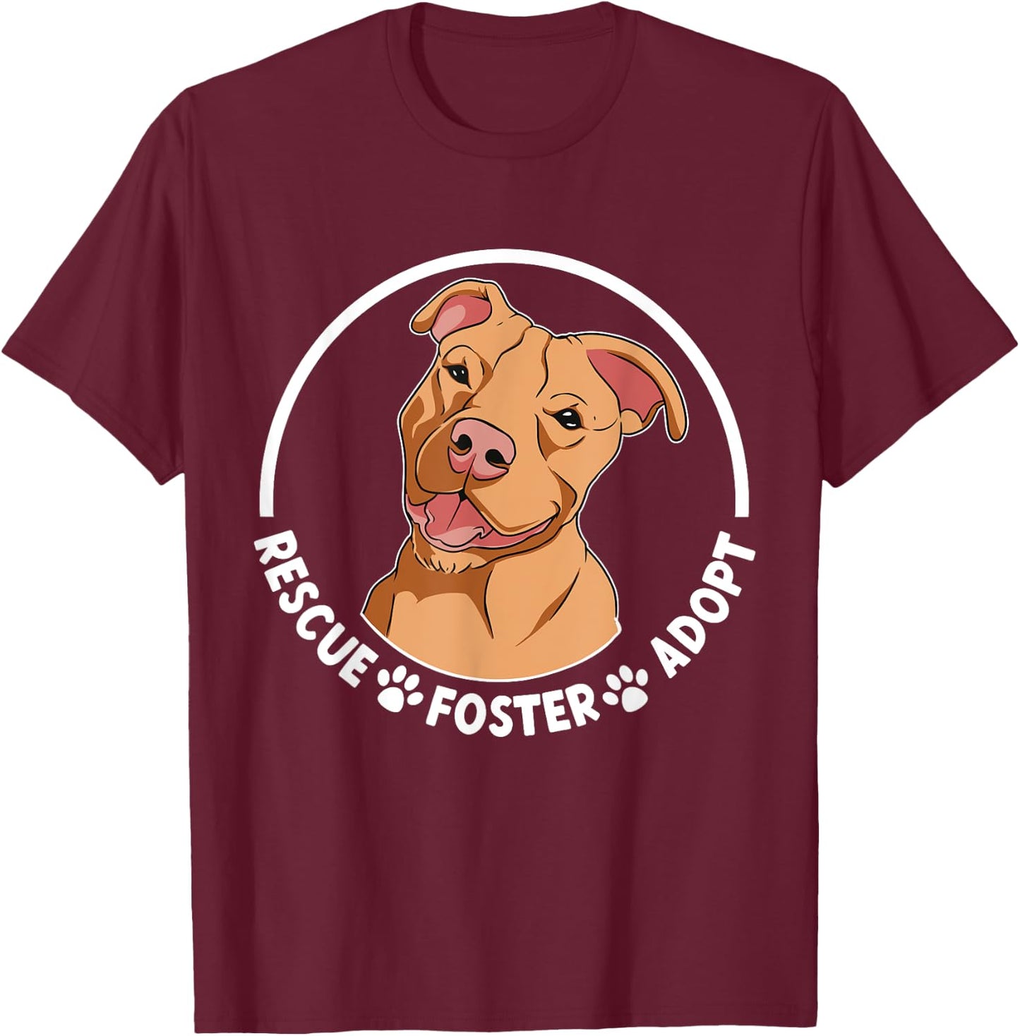 Pitbull Rescue Pitbull Adoption Pittie Rescue T-Shirt - T-Shirt | Maroon