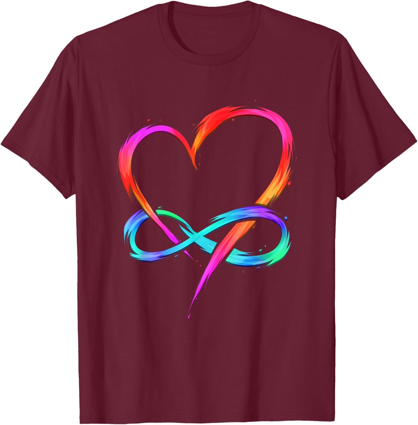 Polyamory - Infinity Heart - Polyamorie Love Heart Artwork T-Shirt - T-Shirt | Maroon