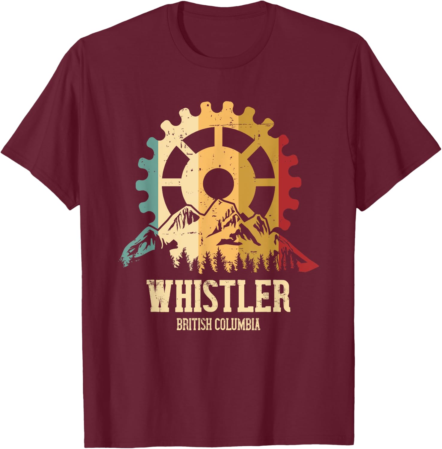 Mountain Biking Whistler British Columbia T-Shirt - T-Shirt | Maroon