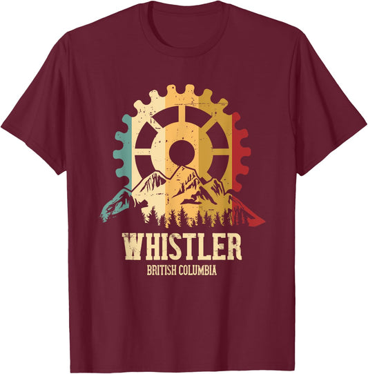 Mountain Biking Whistler British Columbia T-Shirt - T-Shirt | Maroon