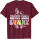 Substitute Teacher Bunny Easter Day Groovy Family Matching T-Shirt - T-Shirt | Maroon