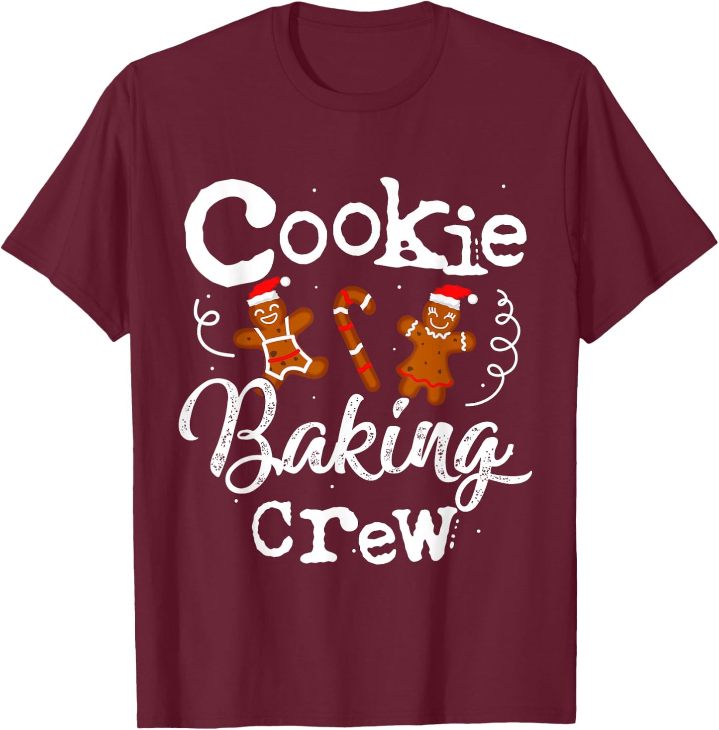Cookie Baking Crew Baker Bake Kids Women Christmas Baking T-Shirt - T-Shirt | Maroon