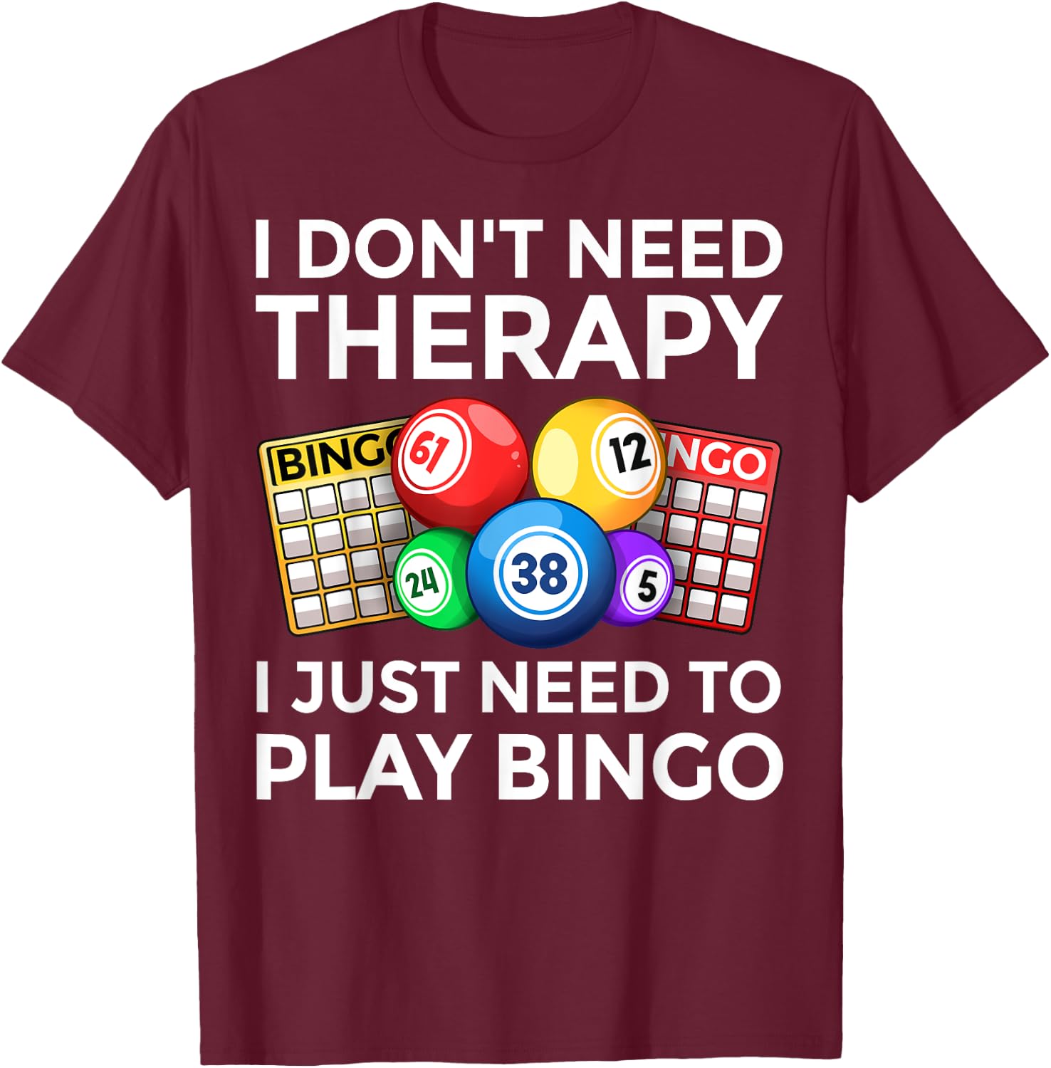 Cute Bingo Design Women Casino Gambling Bingo Lovers T-Shirt - T-Shirt | Maroon