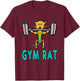 Mark Ewbie Designs Gym Rat - Black, , Short Sleeve, Classic Fit, Cotton Blend, Small T-Shirt - T-Shirt | Maroon