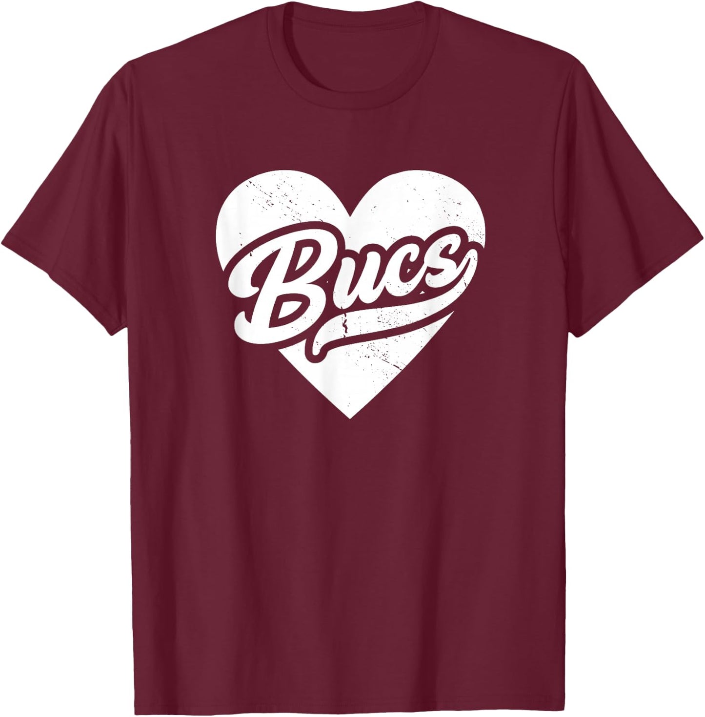 Vintage Buccaneers High School Spirit Go Buccaneers Love T-Shirt - T-Shirt | Maroon