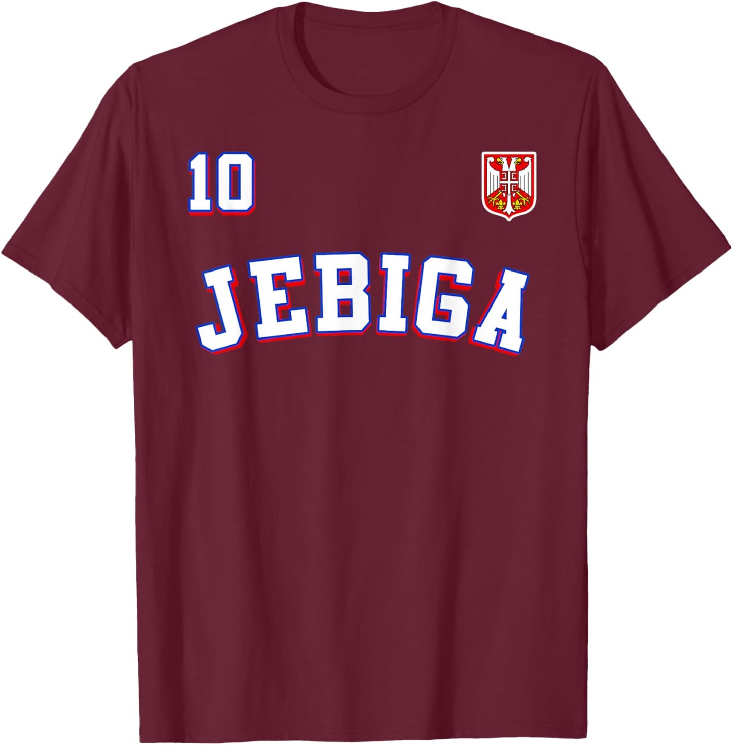 JEBIGA Serbian Flag Pride of Serbia Funny Balkan T-Shirt - T-Shirt | Maroon
