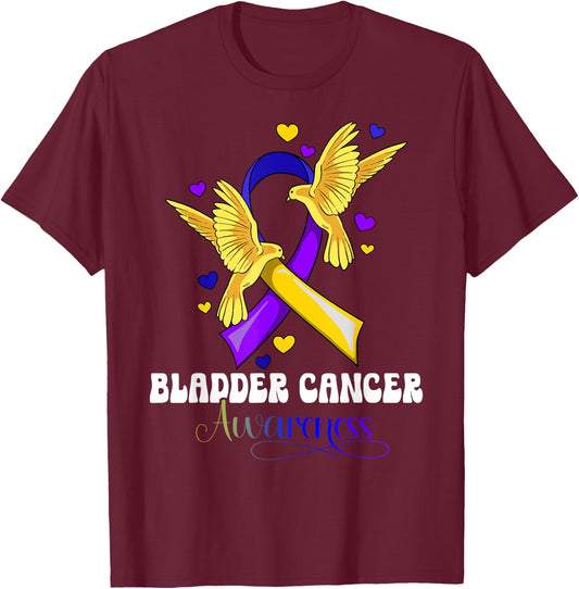 Bladder Cancer Awareness T-Shirt - T-Shirt | Maroon