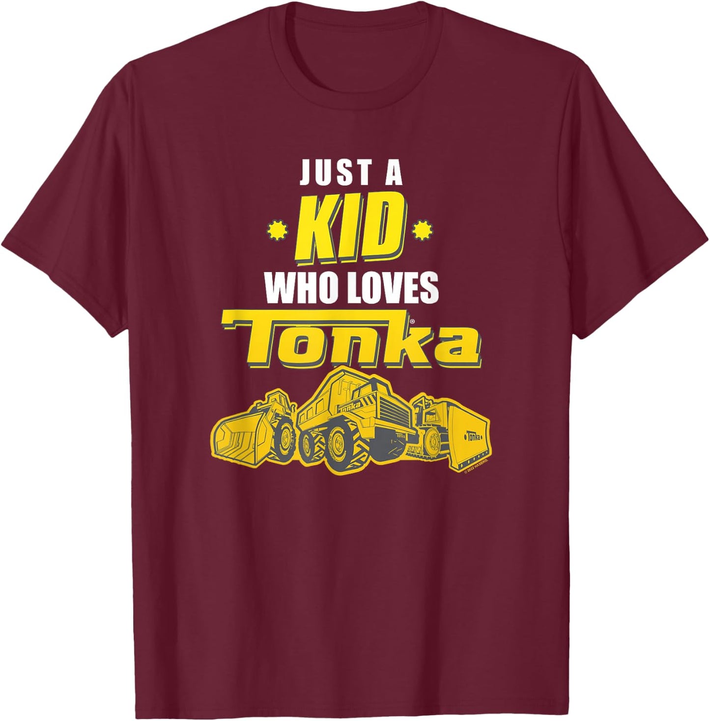 Tonka Just A Kid Who Loves Tonka Trucks Showcase T-Shirt - T-Shirt | Maroon