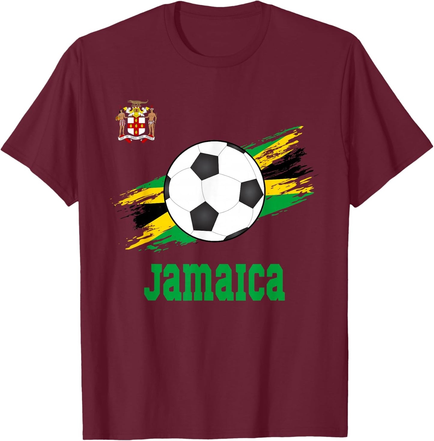 Jamaica Soccer Jamaican Football Jamaica Futbol T-Shirt - T-Shirt | Maroon
