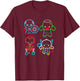Marvel Kawaii Cute Avengers Neon Outline Group Shot T-Shirt - T-Shirt | Maroon