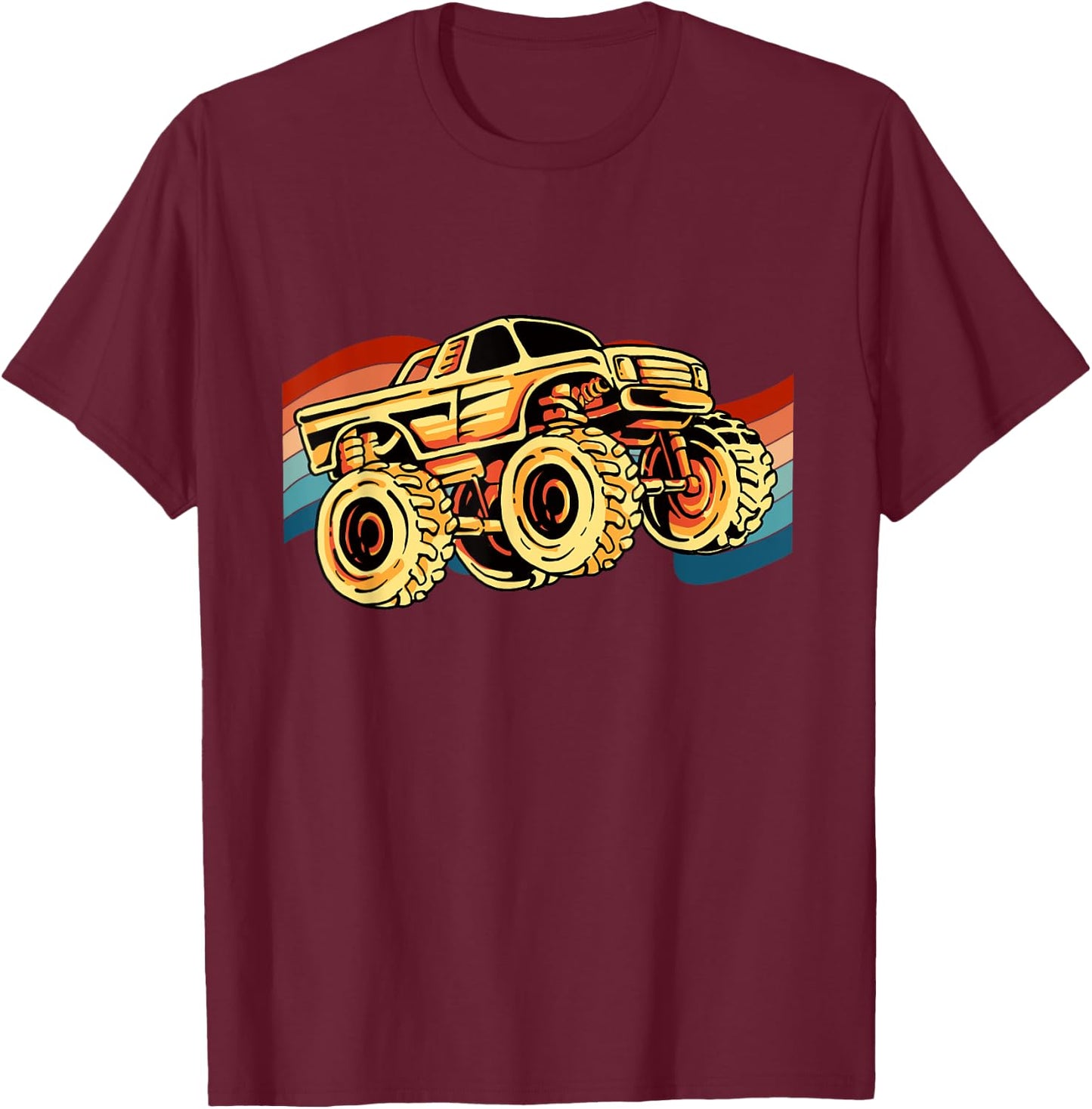 Vintage Monster Truck Big Style Truck T-Shirt - T-Shirt | Maroon