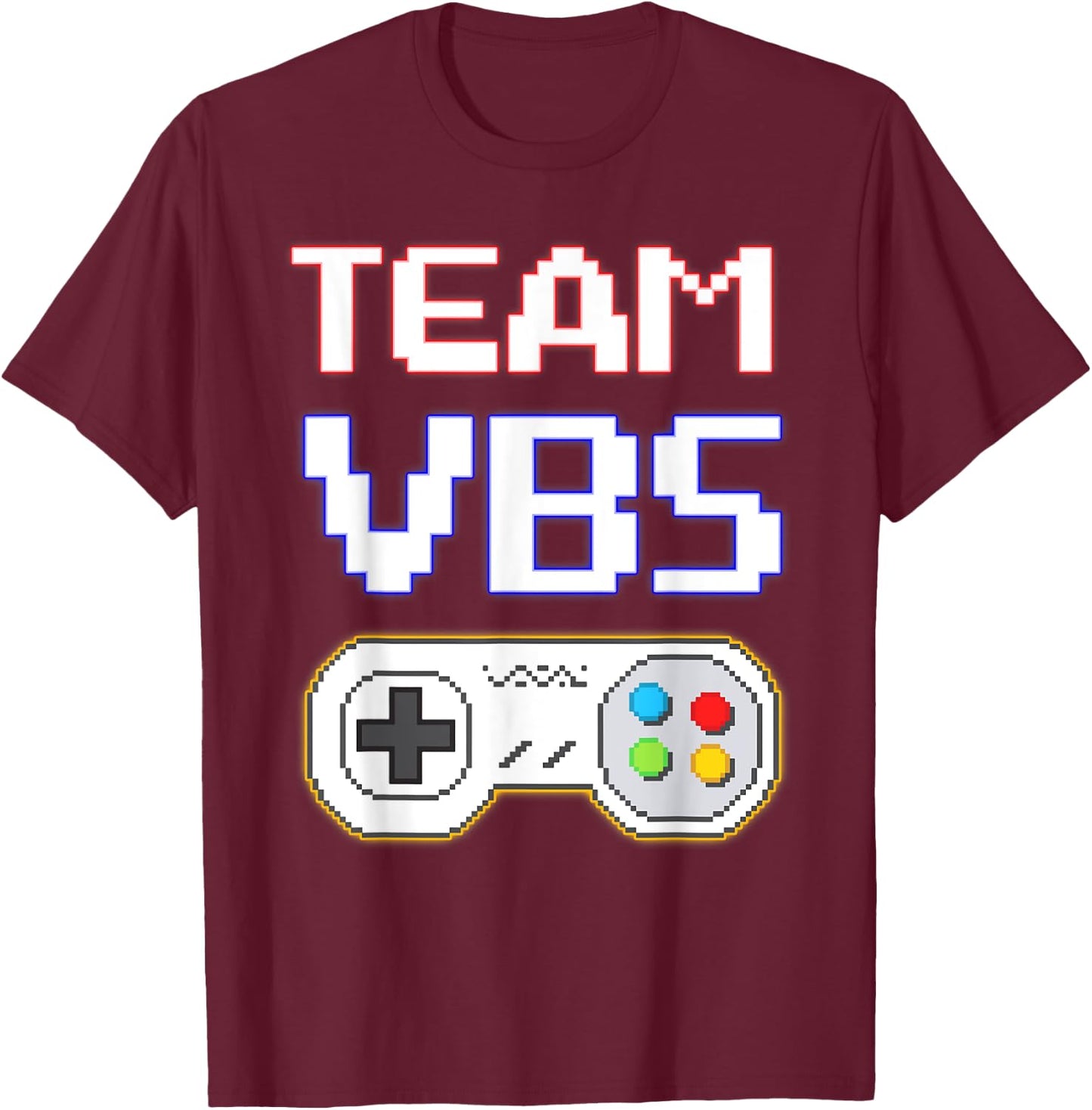 I Love VBS 2025 Team VBS Game Vacation Bible School Gamer T-Shirt - T-Shirt | Maroon