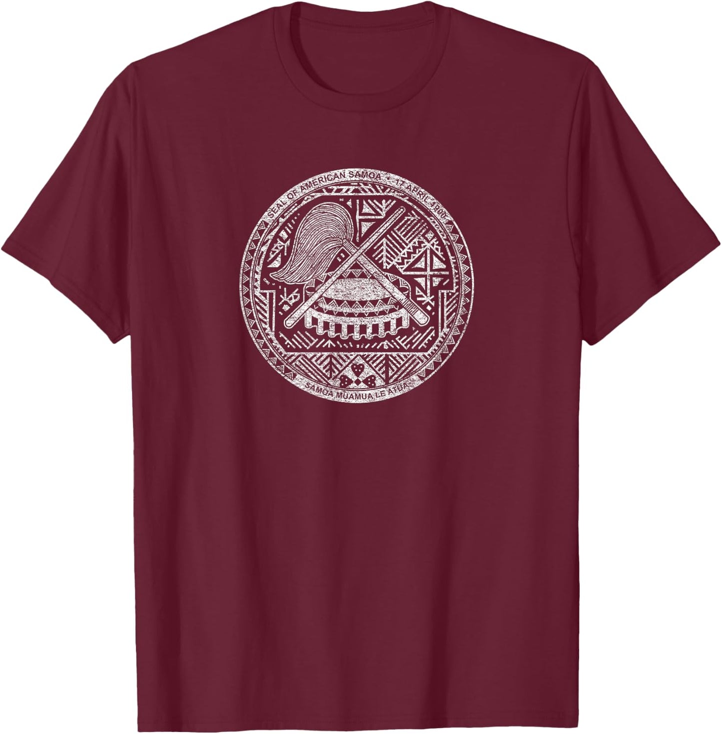 Seal of American Samoa Flag Pago Pago T-Shirt - T-Shirt | Maroon